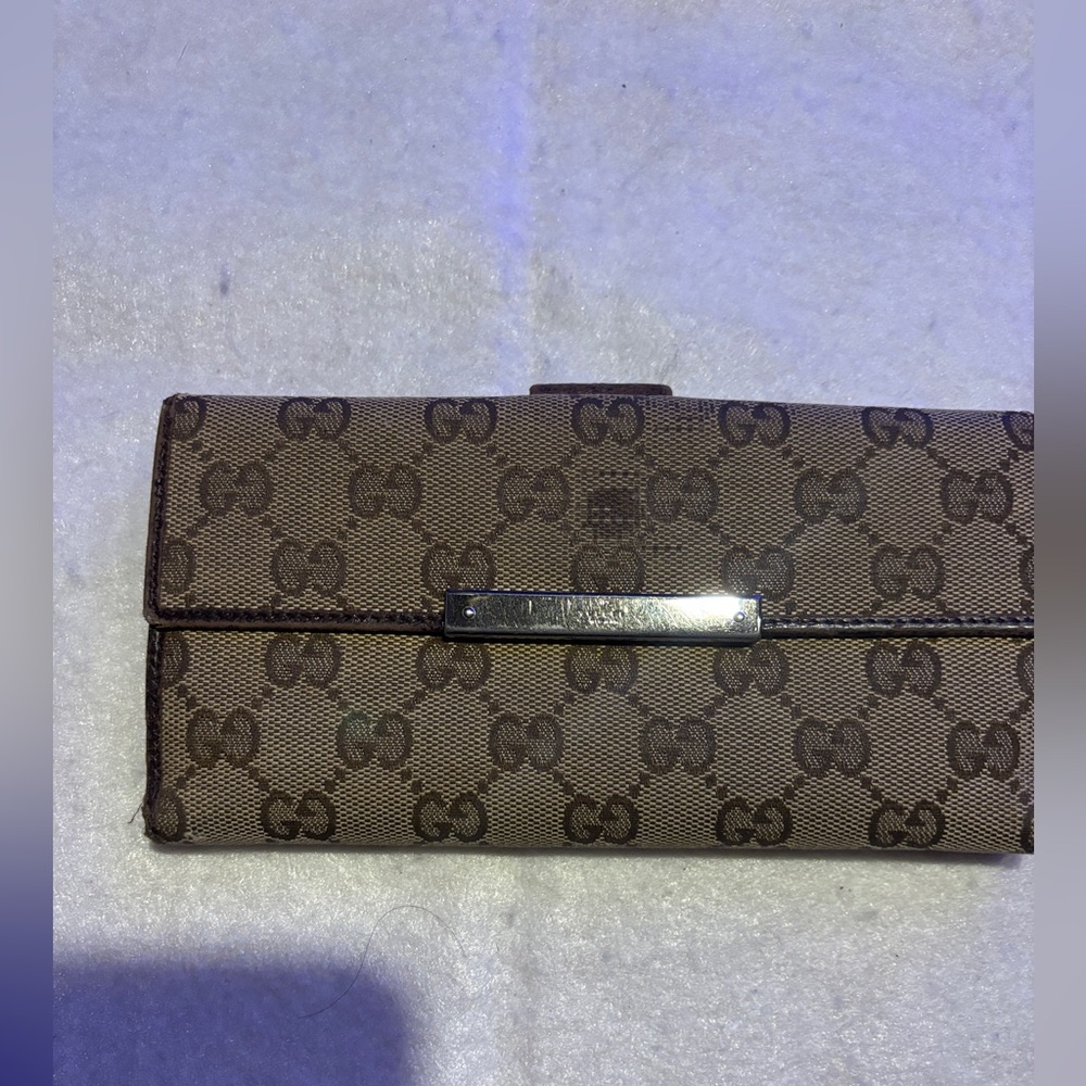Gucci Brown Monogram Continental Wallet